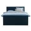 Leen Bakker Boxspring met voetbord Liv geblokt - blauw - 160x200 cm - vierkante poot Best
