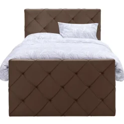 Leen Bakker Boxspring met voetbord Liv geruit - bruin - 120x200 cm - slanke poot Hot
