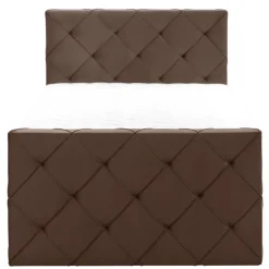 Leen Bakker Boxspring met voetbord Liv geruit - bruin - 120x200 cm - slanke poot Hot