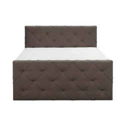Leen Bakker Boxspring met voetbord Liv geruit - donkerbruin - 180x200 cm - ronde poot Hot