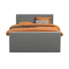 Leen Bakker Boxspring met voetbord Liv geblokt - lichtgrijs - 180x200 cm - slanke poot Discount