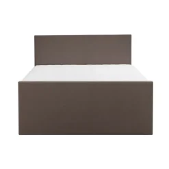 Leen Bakker Boxspring met voetbord Liv egaal - donkerbruin - 160x200 cm - ronde poot New