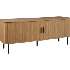 Beliani BRADLEY - TV-meubel - Lichthout/Zwart - MDF Discount