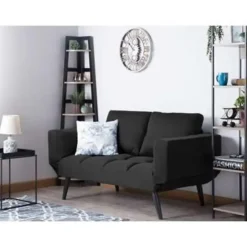 Beliani BREKKE - Slaapbank - Zwart - Polyester