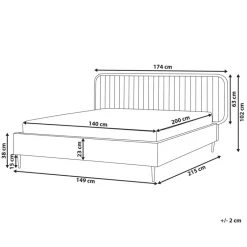 Beliani BRIN - Tweepersoonsbed - Taupe - 140 x 200 cm - Fluweel New