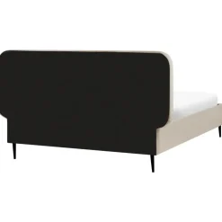 Beliani BRIN - Tweepersoonsbed - Taupe - 140 x 200 cm - Fluweel New