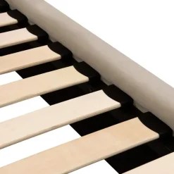 Beliani BRIN - Tweepersoonsbed - Taupe - 140 x 200 cm - Fluweel New