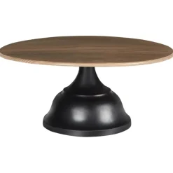 Leen Bakker BRIOCHE - Gebaksstandaard - Zwart/Licht hout - IJzer/Hout