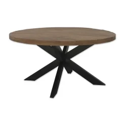Brix - Eetkamertafel Rond - 130 cm - Mangohout - Bruin Best