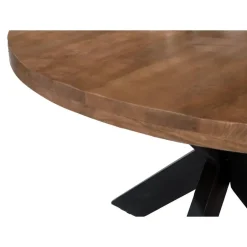 Brix - Eetkamertafel Rond - 130 cm - Mangohout - Bruin Best