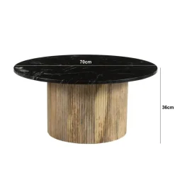 Brix - Salontafel Nova - Mangohout Marmer - 70x70x36 Hot