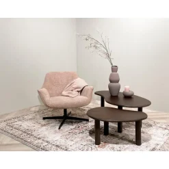 Livingfurn Brix - Salontafels - Brix Nubi Brown Set of 2 - Bruin Outlet