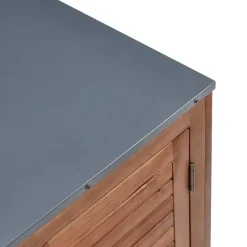 Leen Bakker BRUCOLI - Buitenkeukenkast met spoelbak - Bruin/Zwart - Acaciahout Sale