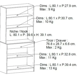 CBA Buffetkast Romanie-Kronberg eik/mat wit New