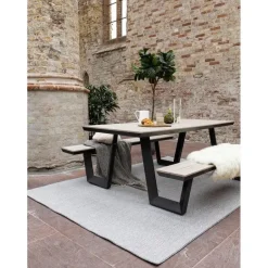 Eva Interior Buitenkleed Mono - Grijs/Wit - Dubbelzijdig - - 230 x 160 cm Sale