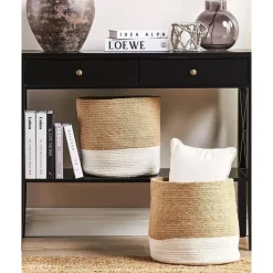 Beliani BULANIK - Mand set van 2 - Beige/Wit - Jute Clearance