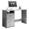 Emob Bureau Adriano 123cm met 3 lades - beton/wit Outlet