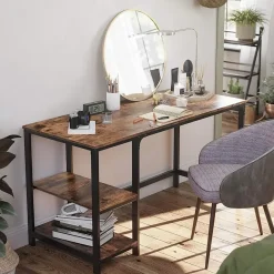 Vasagle Bureau Fabrice 120cm 2 legplanken - rustiek bruin/zwart Discount