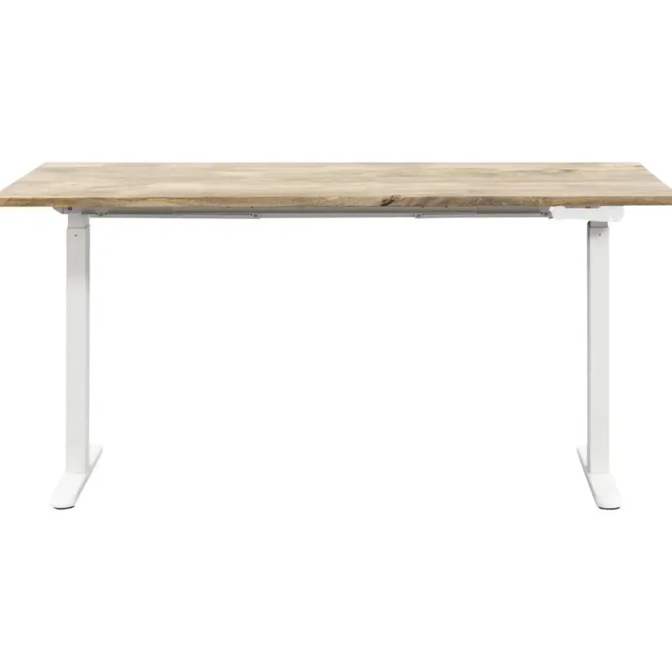 Homeworx Bureau zit/sta handmatig verstelbaar - mangohout/wit - 75/118x160x80 cm Outlet
