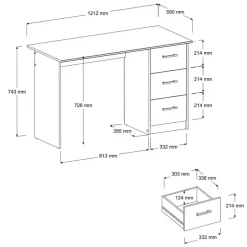Parisot Bureau Infinity 121cm - acacia
