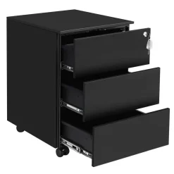 Bobbel Home Bureau Ladeblok verrijdbaar Incl. Slot - 55x45x39cm - Zwart