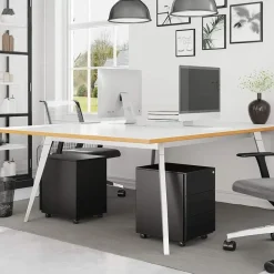 Bobbel Home Bureau Ladeblok verrijdbaar Incl. Slot - 55x45x39cm - Zwart