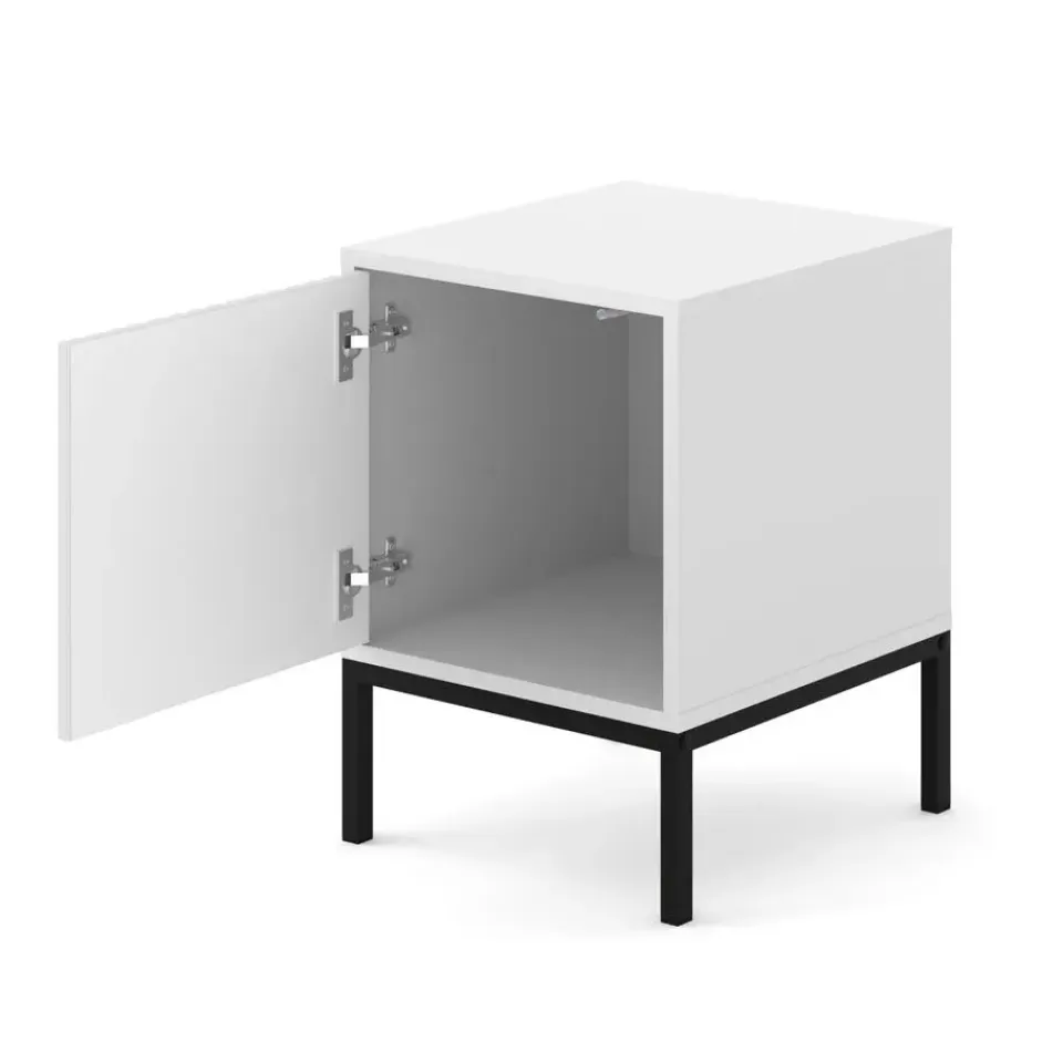 Homlando Bureaucontainer Ravenna - wit/zwart - Metall - 41x40x55 cm Discount