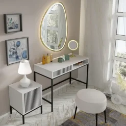 Homlando Bureaucontainer Ravenna - wit/zwart - Metall - 41x40x55 cm Discount