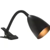 Leen Bakker Bureau-klemlamp knijper - zwart metaal - E14 - 35xØ9 cm Discount