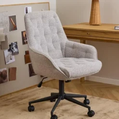 Giga Living Bureaustoel Beige Stof - Zithoogte 57cm - Alleri Online