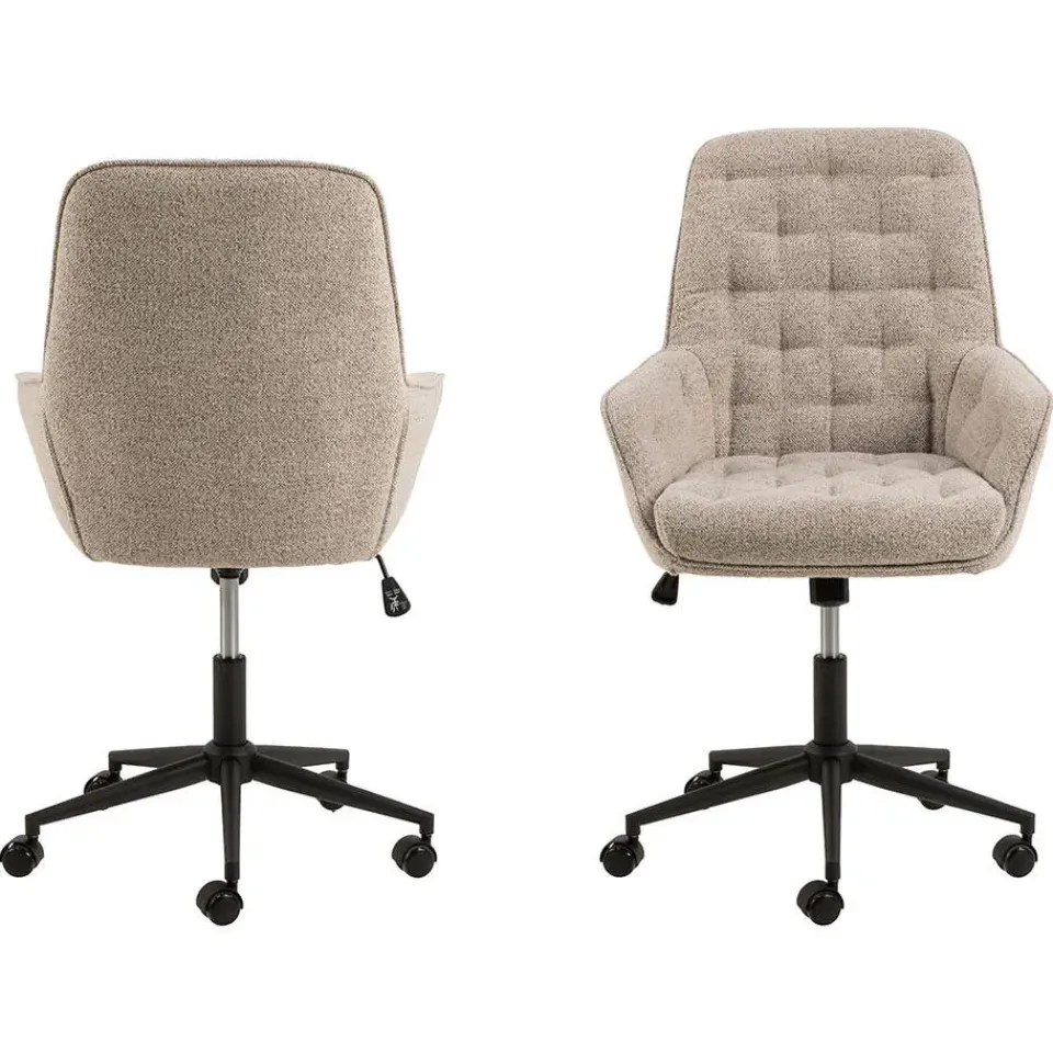 Giga Living Bureaustoel Beige Stof - Zithoogte 57cm - Alleri Online