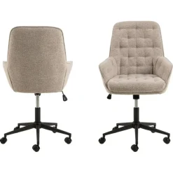 Giga Living Bureaustoel Beige Stof - Zithoogte 57cm - Alleri Online
