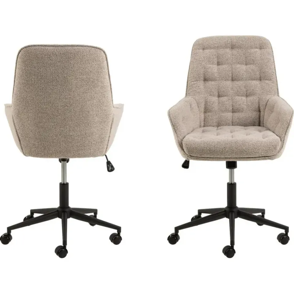 Giga Living Bureaustoel Beige Stof - Zithoogte 57cm - Alleri Online