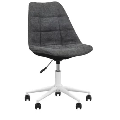 Leen Bakker Bureaustoel Senja - geblokt antraciet - wit metaal Hot
