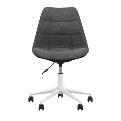 Leen Bakker Bureaustoel Senja - geblokt antraciet - wit metaal Hot