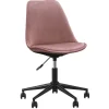 Leen Bakker Bureaustoel Senja - velvet - roze - zwart metaal Best