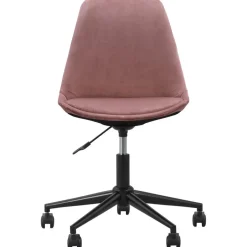 Leen Bakker Bureaustoel Senja - velvet - roze - zwart metaal Best