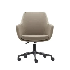 Sedero Bureaustoel/Eetkamerstoel Volos - Taupe - PU-leer Hot