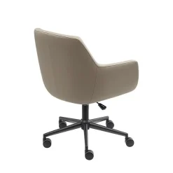 Sedero Bureaustoel/Eetkamerstoel Volos - Taupe - PU-leer Hot