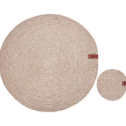Leen Bakker BUSHMINT - Set van 12 placemats en onderzetters - Natuurlijk - Jute New
