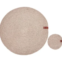 Leen Bakker BUSHMINT - Set van 12 placemats en onderzetters - Natuurlijk - Jute New
