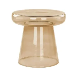 Beliani CALDERA - Bijzettafel - Goudbruin - Glas