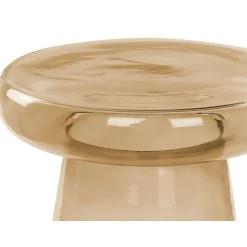 Beliani CALDERA - Bijzettafel - Goudbruin - Glas