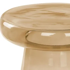 Beliani CALDERA - Bijzettafel - Goudbruin - Glas