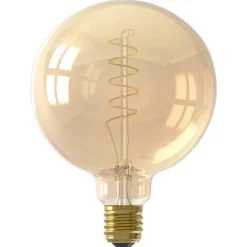Leen Bakker Calex LED globe - G125 - goudkleur - E27 - 5,5W - 470LM - 3step dimbaar Outlet