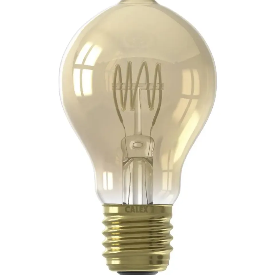 Calex LED standaardlamp - goudkleur - E27 - 5.5W - 470LM - 3step dimbaar Outlet