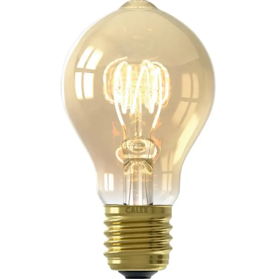 Calex LED standaardlamp - goudkleur - E27 - 5.5W - 470LM - 3step dimbaar Outlet