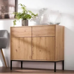 Calicosy - Dressoir LENNY - Eik - 80x90x40 cm Discount