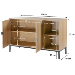 Calicosy - Dressoir TARA - Licht hout - 72x110x40 cm Sale