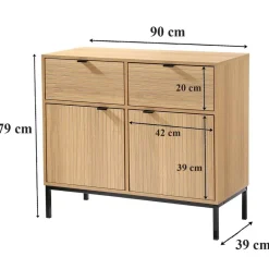 Calicosy - Dressoir TARA - Licht hout - 79x90x39 cm Best